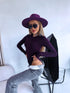 Long Sleeve Bodysuit "BASIC" - EGGPLANT PURPLE